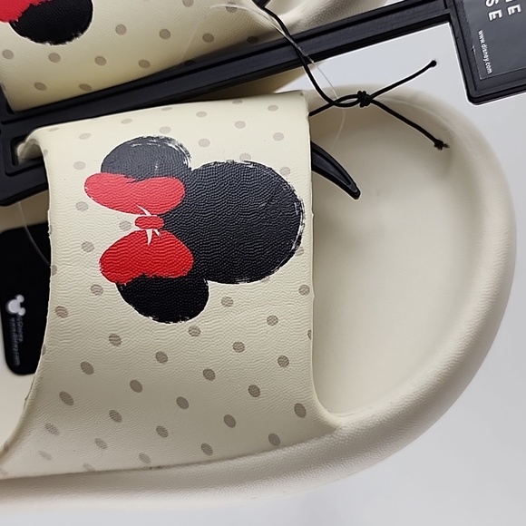 Disney Women's Minnie Mouse Sandals Slides Foam Lightweight Cream Size 9 - Picture 3 of 9